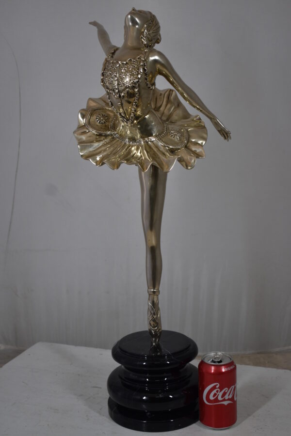 Ballerina Bronze Statue in Silver Finish Size: 14" x 15" x 28"H - Image 3