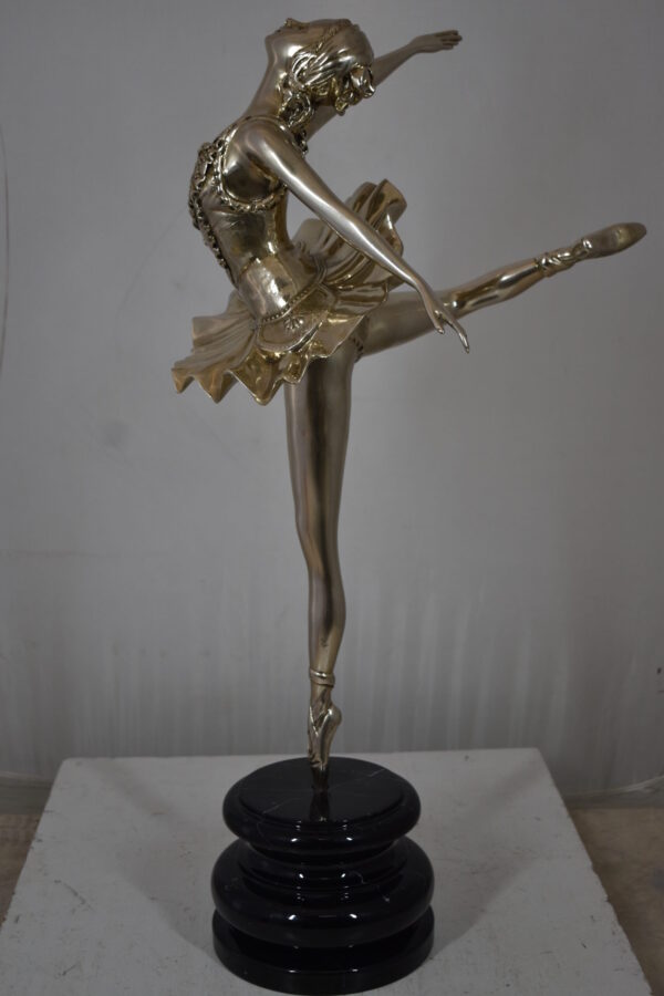 Ballerina Bronze Statue in Silver Finish Size: 14" x 15" x 28"H - Image 10
