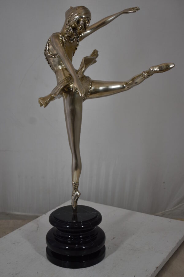 Ballerina Bronze Statue in Silver Finish Size: 14" x 15" x 28"H - Image 4