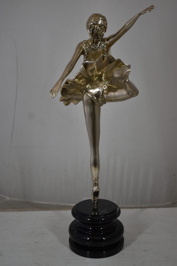 Ballerina Bronze Statue in Silver Finish Size: 14" x 15" x 28"H - Image 6