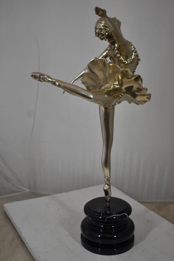 Ballerina Bronze Statue in Silver Finish Size: 14" x 15" x 28"H - Image 8