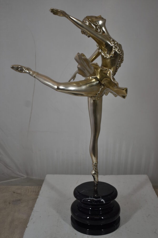 Ballerina Bronze Statue in Silver Finish Size: 14" x 15" x 28"H - Image 11