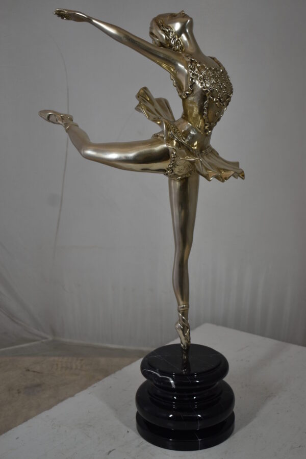 Ballerina Bronze Statue in Silver Finish Size: 14" x 15" x 28"H - Image 12