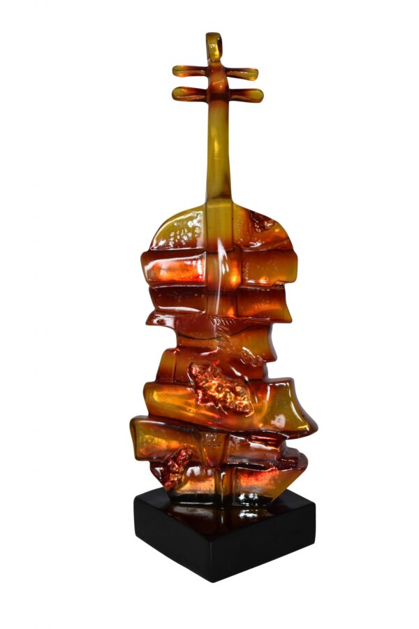 Artistic Violin Statue Mounted on a Base Made of Resin Size: 6" x 5" x 14"H
