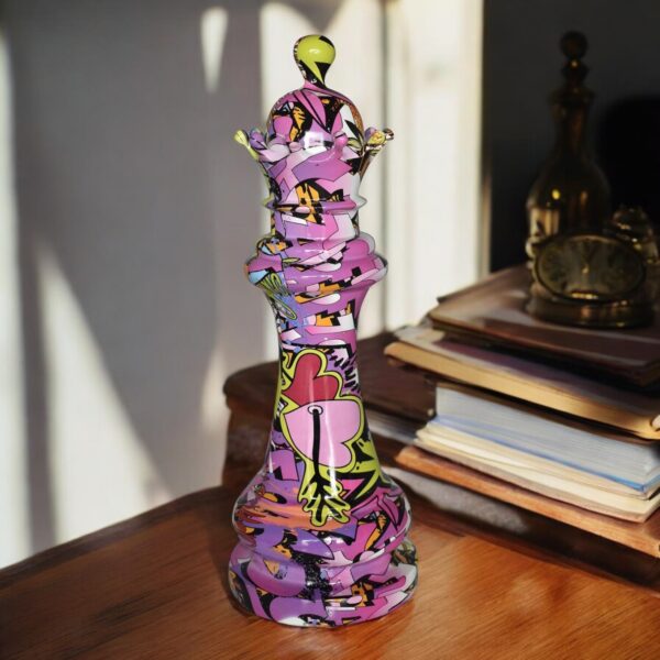 Checkmate Queen Modern Art Giant Graffiti Resin Statue Size: 6" x 6" x 19"H - Image 3