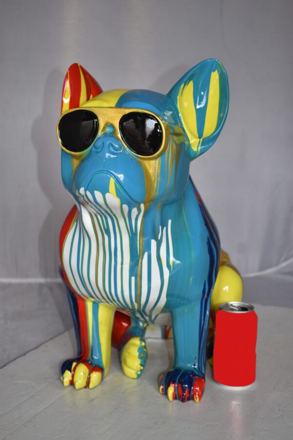 Graffiti Looking French Bulldog with Glasses Resin Statue Size: 19" x 12" x 19"H - Image 6