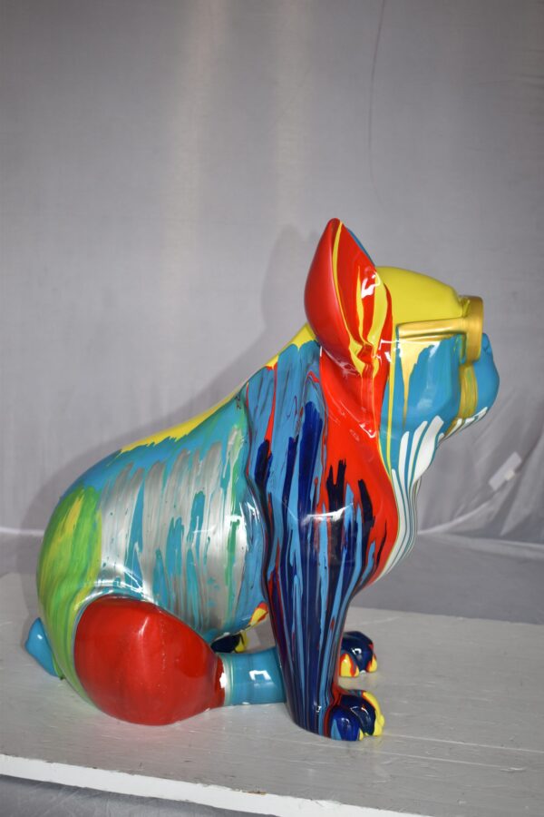 Graffiti Looking French Bulldog with Glasses Resin Statue Size: 19" x 12" x 19"H - Image 8