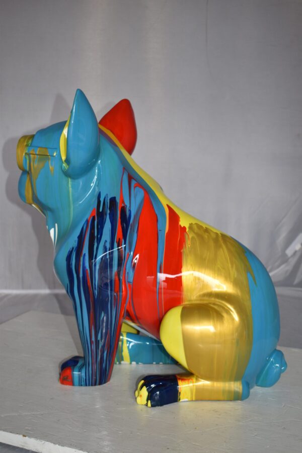 Graffiti Looking French Bulldog with Glasses Resin Statue Size: 19" x 12" x 19"H - Image 11