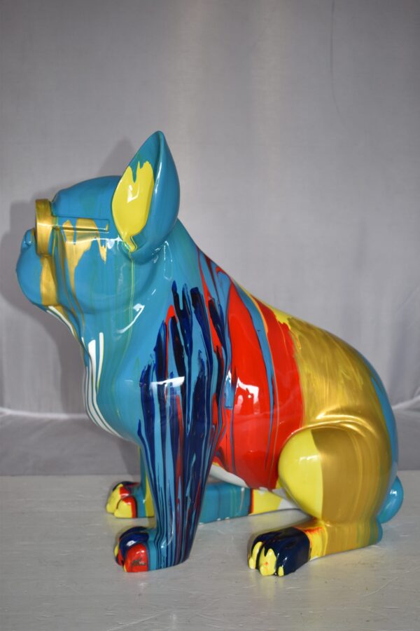 Graffiti Looking French Bulldog with Glasses Resin Statue Size: 19" x 12" x 19"H - Image 12