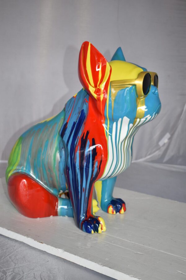 Graffiti Looking French Bulldog with Glasses Resin Statue Size: 19" x 12" x 19"H - Image 15