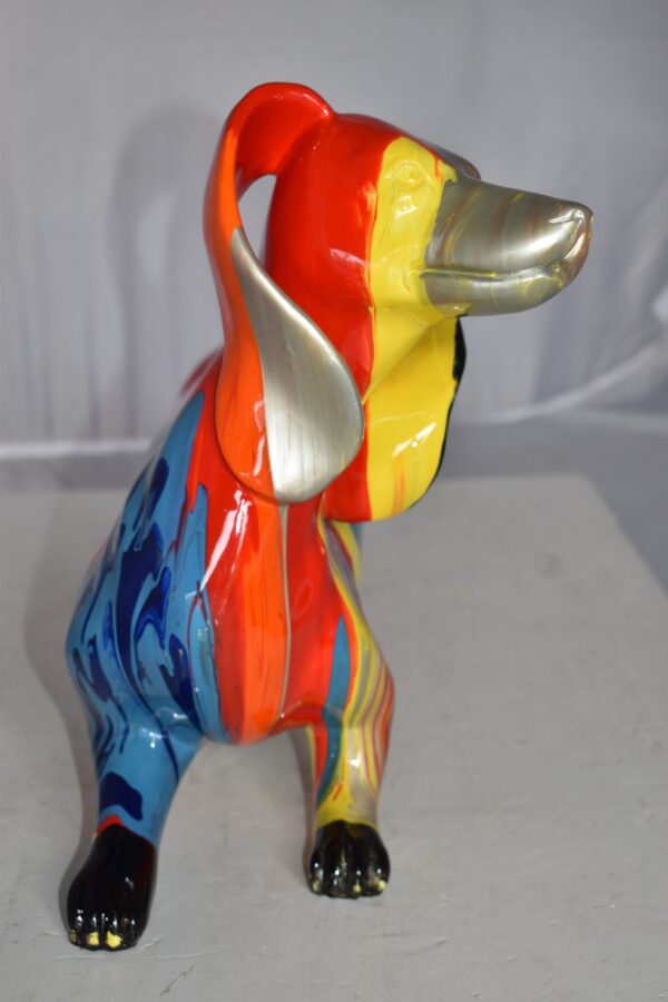 Modern Graffiti Looking Weenie Dachshund Dog Statue from Resin  25" x 10" x 15"H - Image 6