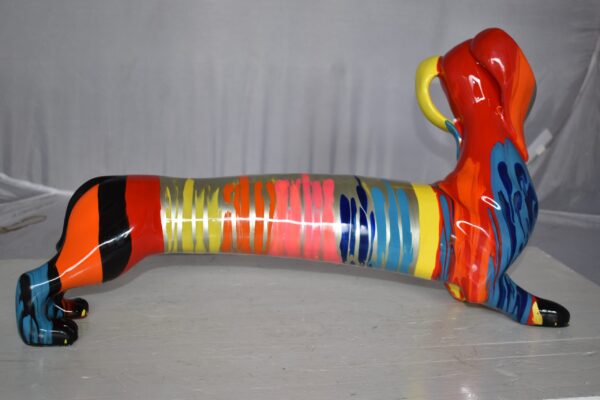 Modern Graffiti Looking Weenie Dachshund Dog Statue from Resin  25" x 10" x 15"H - Image 8