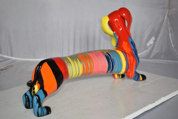 Modern Graffiti Looking Weenie Dachshund Dog Statue from Resin  25" x 10" x 15"H - Image 9