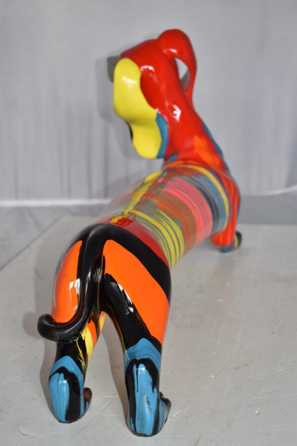 Modern Graffiti Looking Weenie Dachshund Dog Statue from Resin  25" x 10" x 15"H - Image 10