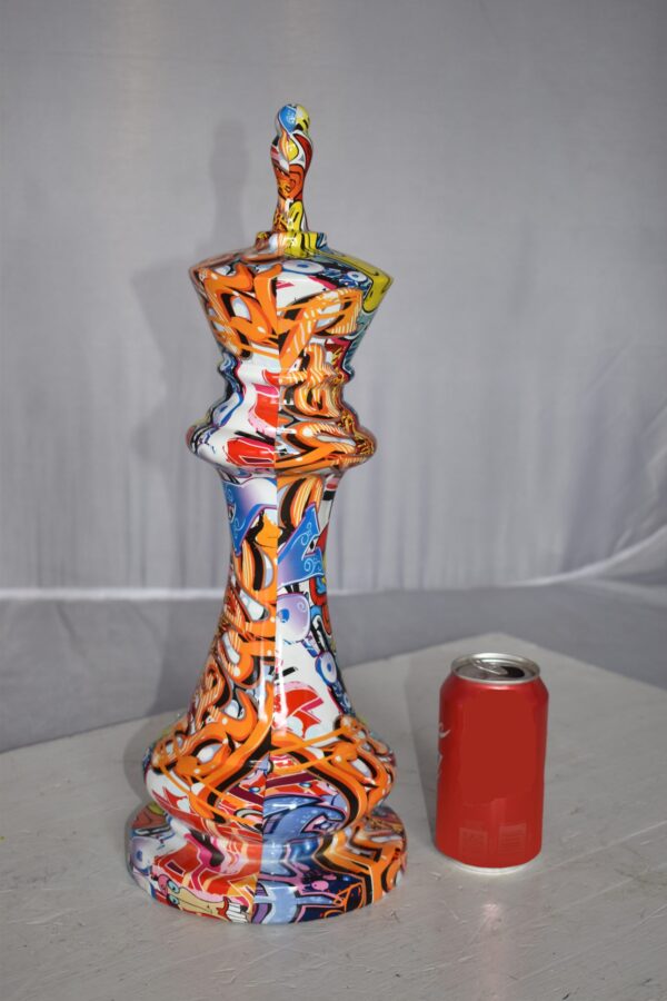 Checkmate King Modern Art Giant Graffiti Resin Statue Size: 6" x 6" x 19"H - Image 3