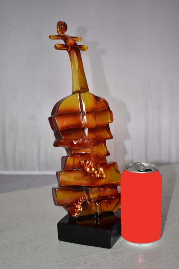 Artistic Violin Statue Mounted on a Base Made of Resin Size: 6" x 5" x 14"H - Image 3