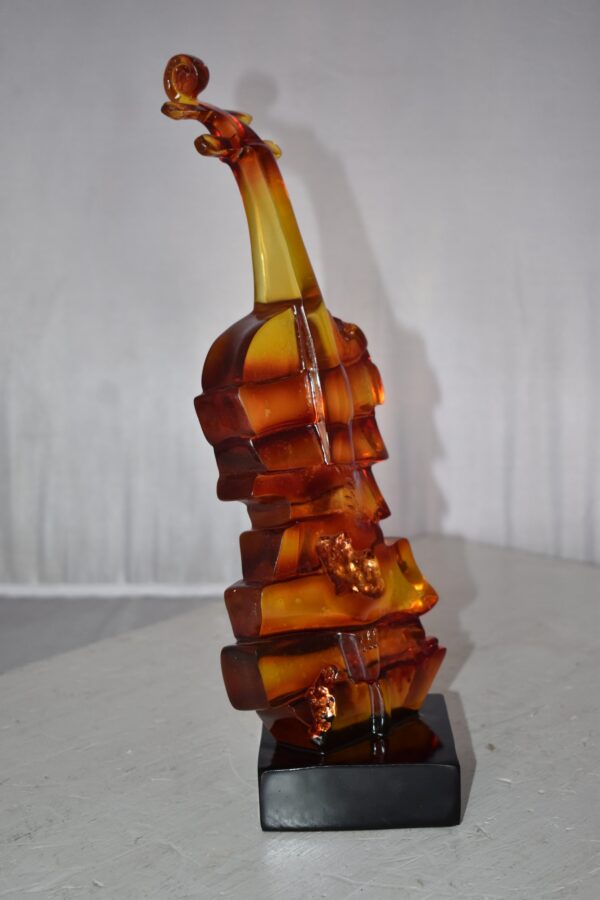 Artistic Violin Statue Mounted on a Base Made of Resin Size: 6" x 5" x 14"H - Image 4