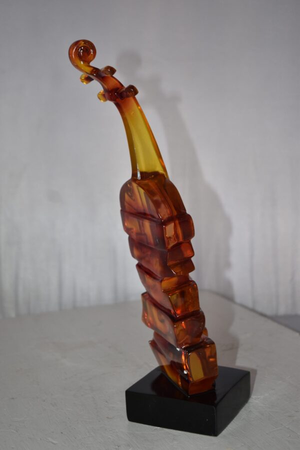 Artistic Violin Statue Mounted on a Base Made of Resin Size: 6" x 5" x 14"H - Image 7