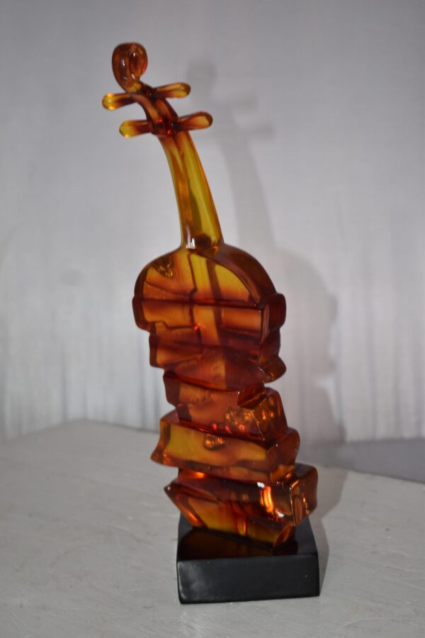 Artistic Violin Statue Mounted on a Base Made of Resin Size: 6" x 5" x 14"H - Image 8