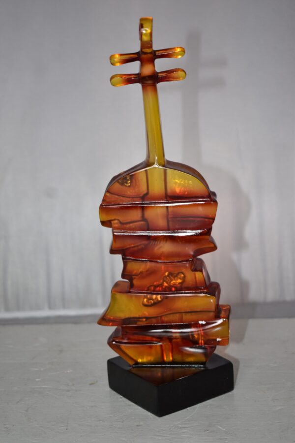 Artistic Violin Statue Mounted on a Base Made of Resin Size: 6" x 5" x 14"H - Image 9