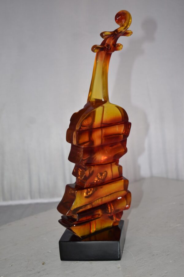 Artistic Violin Statue Mounted on a Base Made of Resin Size: 6" x 5" x 14"H - Image 10