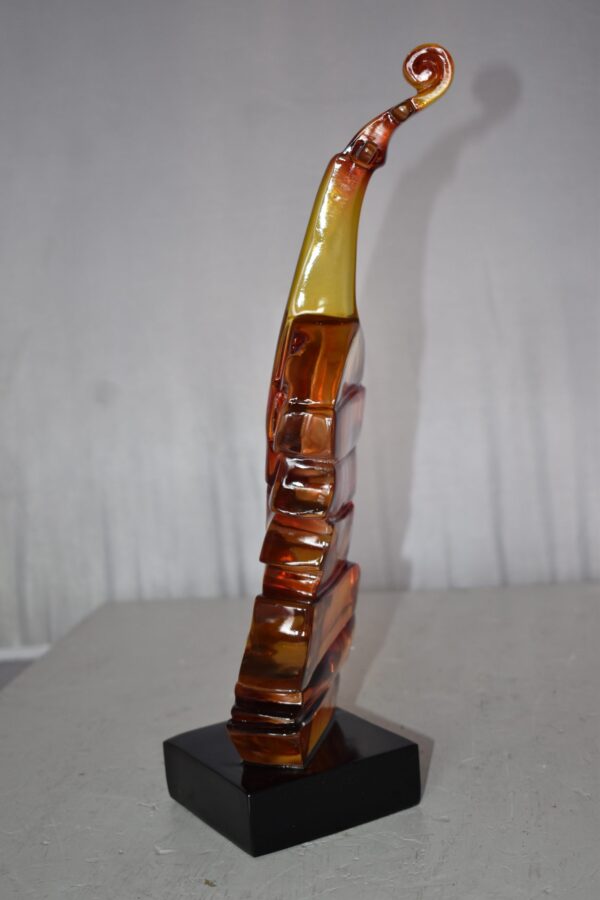Artistic Violin Statue Mounted on a Base Made of Resin Size: 6" x 5" x 14"H - Image 11