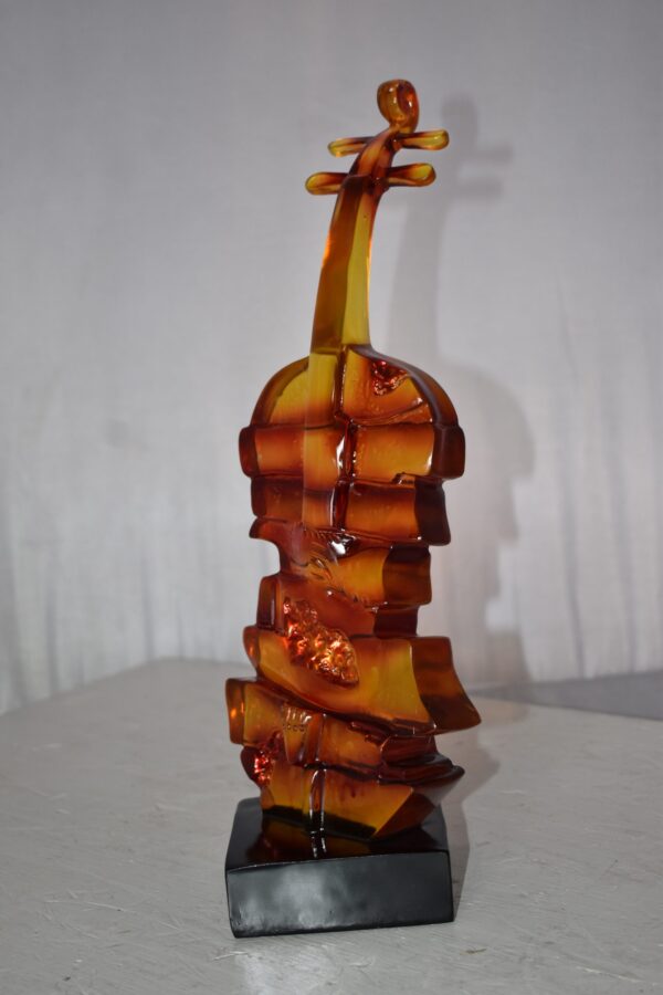 Artistic Violin Statue Mounted on a Base Made of Resin Size: 6" x 5" x 14"H - Image 13