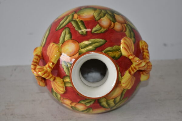 Multicolor Decorative Resin Vase with Fruit Design