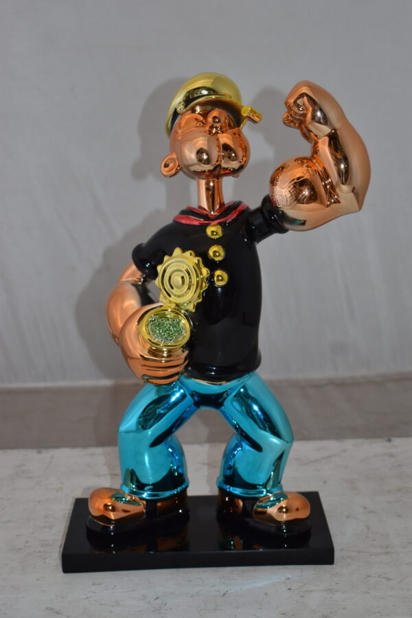Iconic Black Popeye smaller Resin Statue  Size: 11" x 6" x 17"H - Image 3