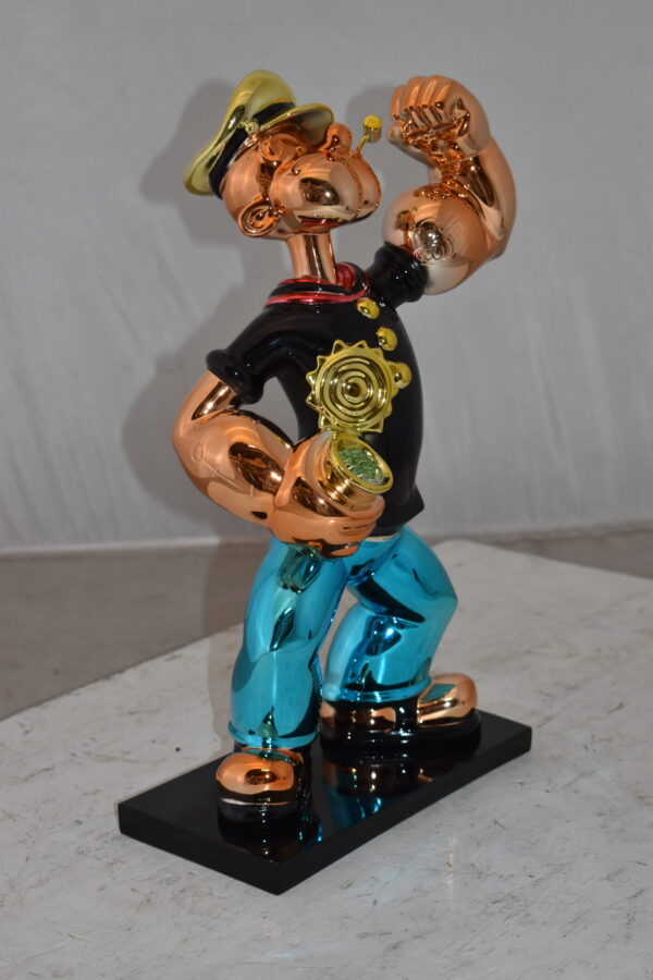 Iconic Black Popeye smaller Resin Statue  Size: 11" x 6" x 17"H - Image 4
