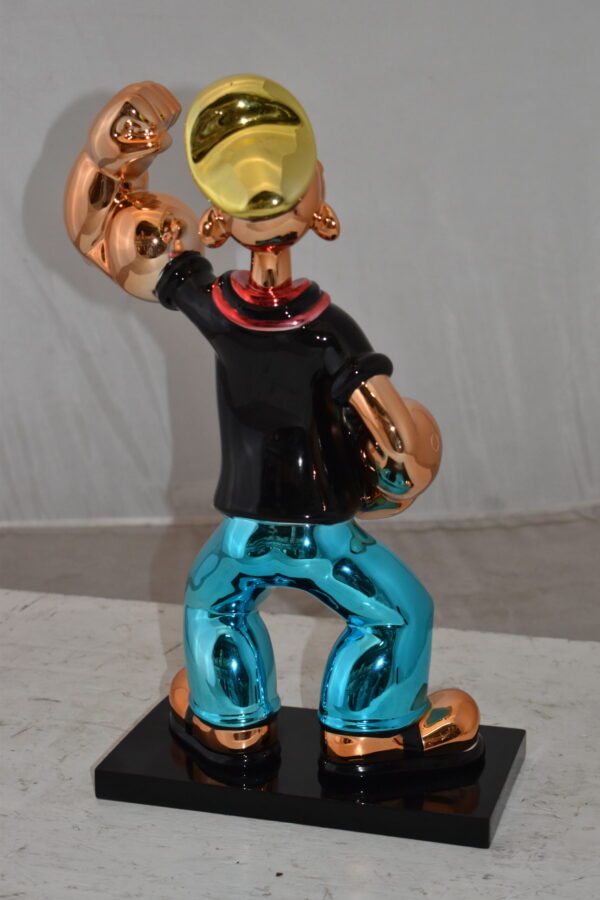 Iconic Black Popeye smaller Resin Statue  Size: 11" x 6" x 17"H - Image 8