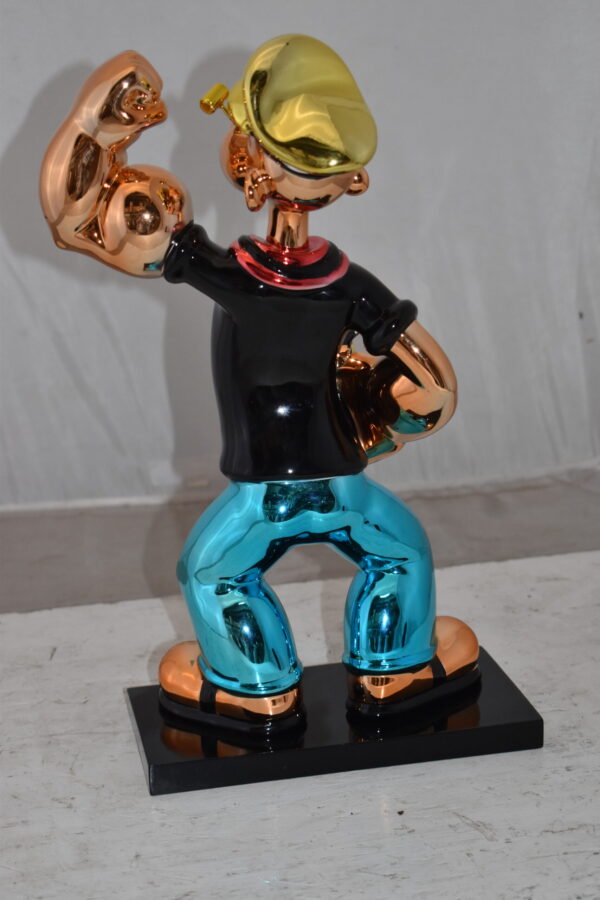 Iconic Black Popeye smaller Resin Statue  Size: 11" x 6" x 17"H - Image 9