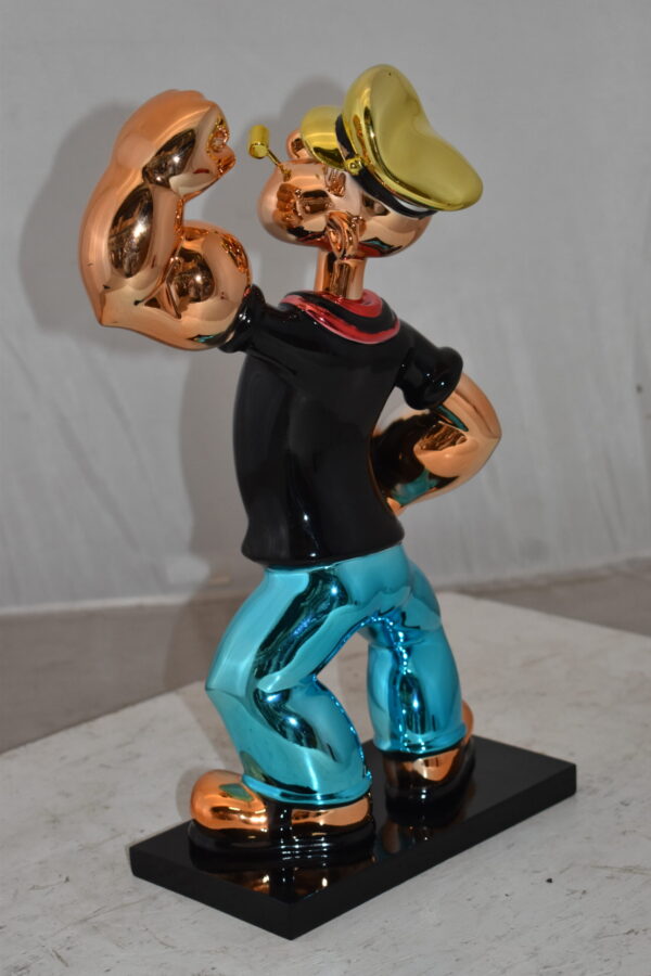 Iconic Black Popeye smaller Resin Statue  Size: 11" x 6" x 17"H - Image 10