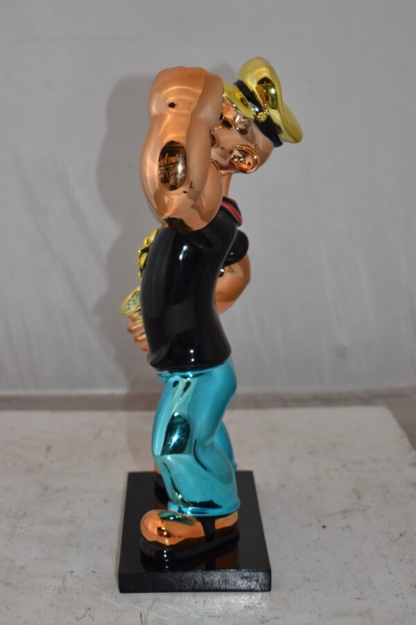Iconic Black Popeye smaller Resin Statue  Size: 11" x 6" x 17"H - Image 11