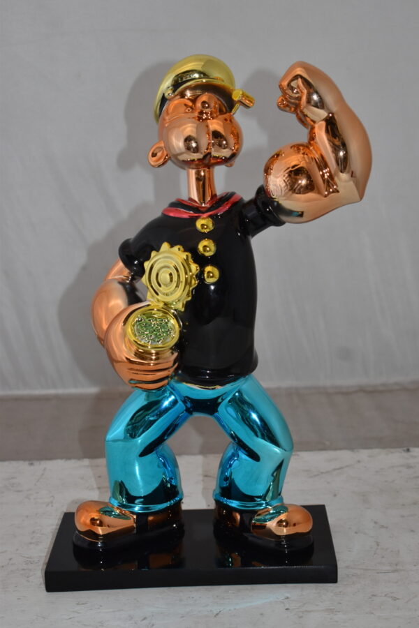 Iconic Black Popeye smaller Resin Statue  Size: 11" x 6" x 17"H - Image 13