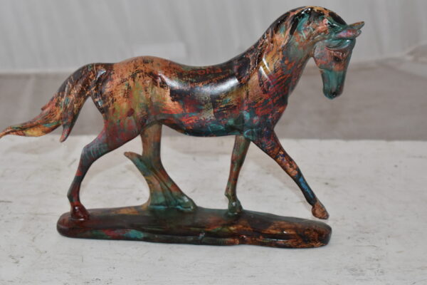 Small Varicolored Roaming Horse Resin Statue