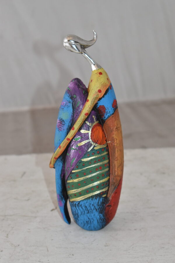 Cradled Woman with Silver Head Resin Statue Size: 3" x 3" x 10"H - Image 3