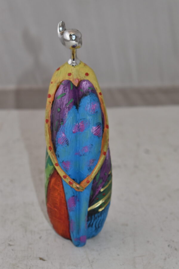 Cradled Woman with Silver Head Resin Statue Size: 3" x 3" x 10"H - Image 6
