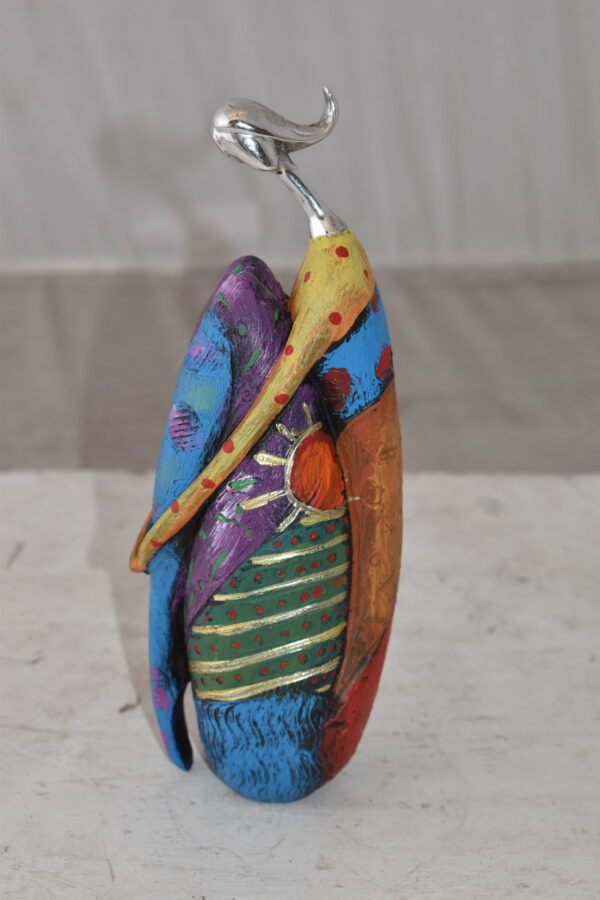 Cradled Woman with Silver Head Resin Statue Size: 3" x 3" x 10"H - Image 12