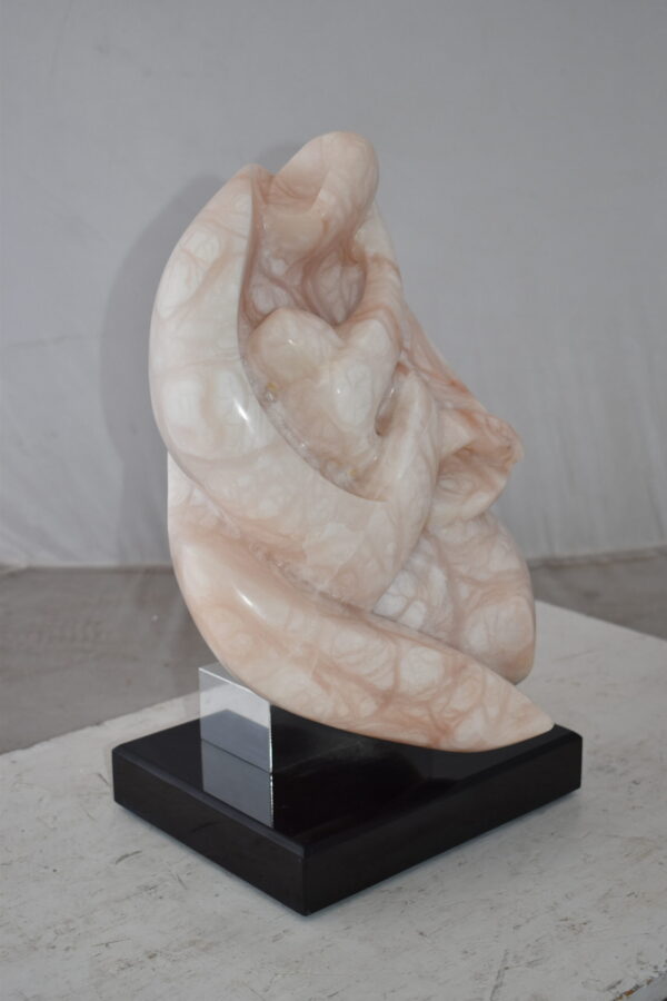 Mother and Child Marble Sculpture mounted on carousel base  12" x 11" x 19"H - Image 13