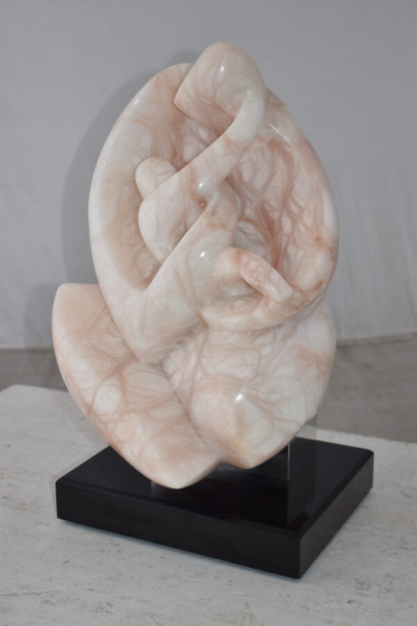 Mother and Child Marble Sculpture mounted on carousel base  12" x 11" x 19"H - Image 11