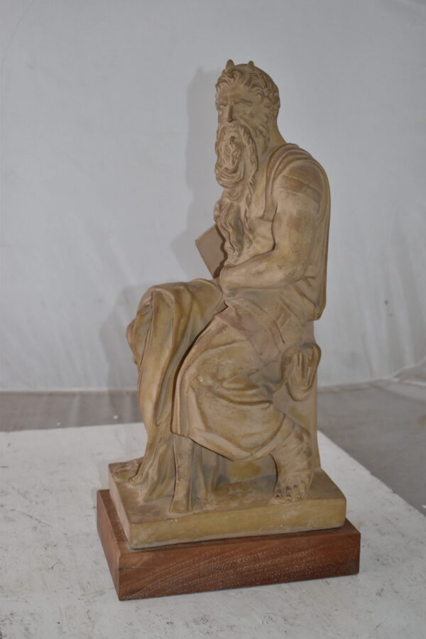 Replica of Michelangelo plaster cast Statue of Moses Size: 9" x 10" x 21"H - Image 9