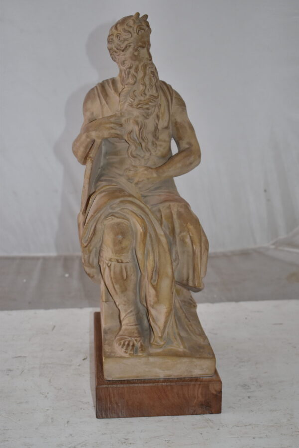 Replica of Michelangelo plaster cast Statue of Moses Size: 9" x 10" x 21"H - Image 12