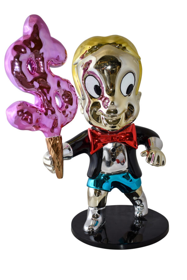 Cartoon Monopoly Boy with Money Cotton Candy Resin Statue Size: 15" x 24" x 31"H