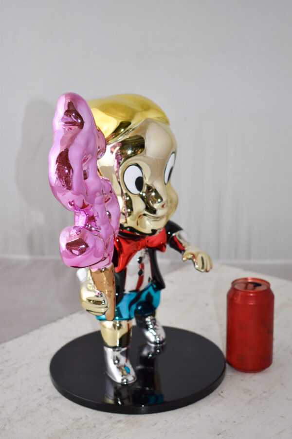 Cartoon Monopoly Girl with Money Cotton Candy Resin Statue 12" x 10" x 15"H - Image 4