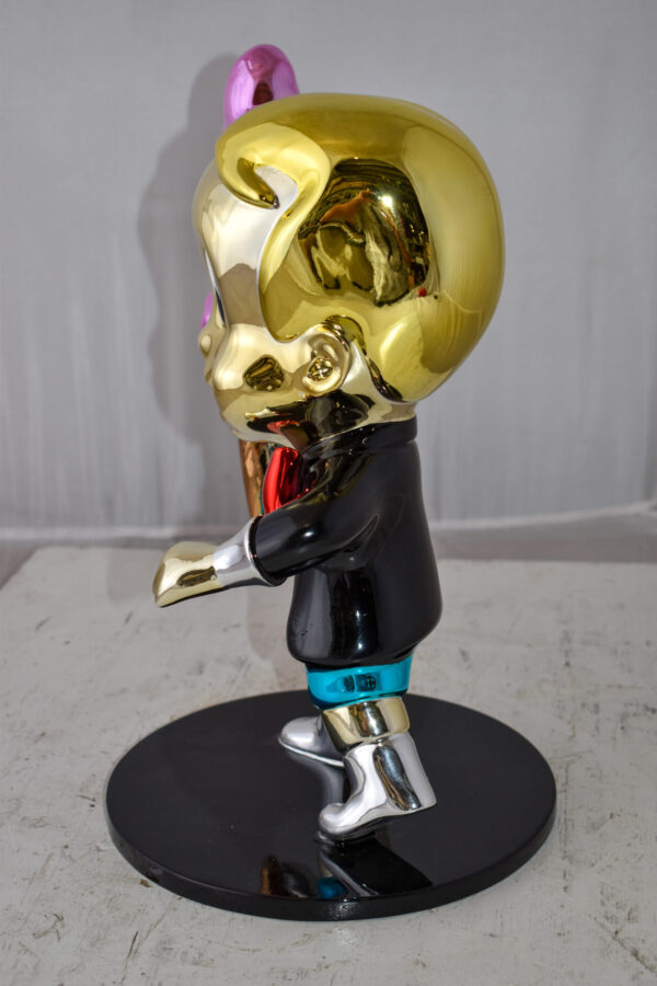Cartoon Monopoly Girl with Money Cotton Candy Resin Statue 12" x 10" x 15"H - Image 8