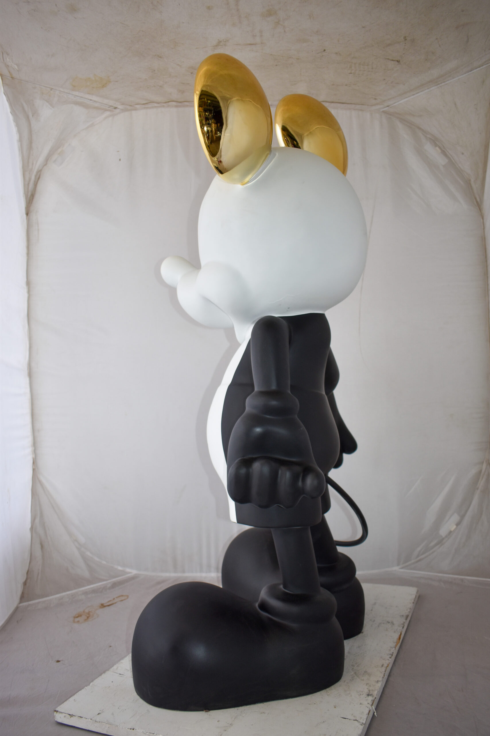 Mickey Ears Resin Sculpture - Faceted Front / Smooth Back - Gold