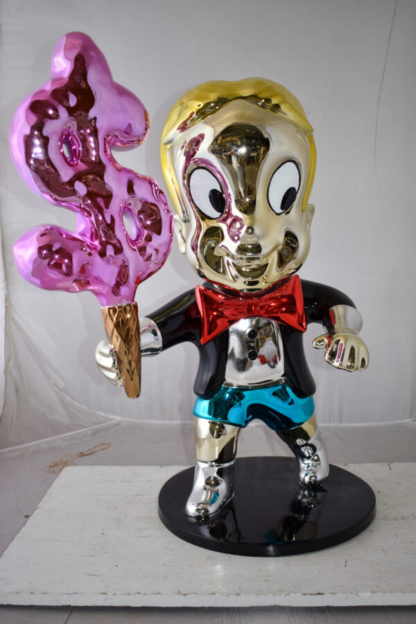 Cartoon Monopoly Boy with Money Cotton Candy Resin Statue Size: 15" x 24" x 31"H - Image 9