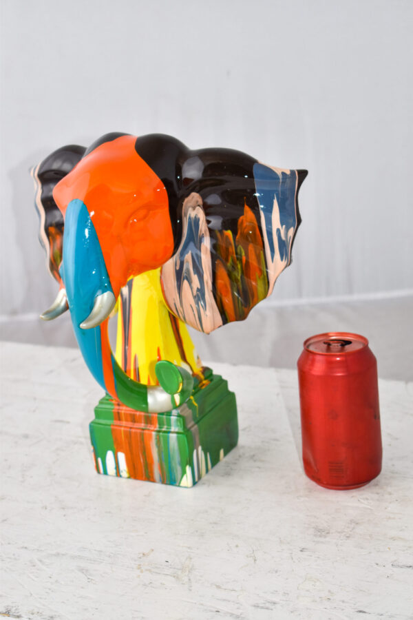 Elephant Ears Modern Looking Multicolored Resin Statue Size: 11" x 7" x 11"H - Image 4