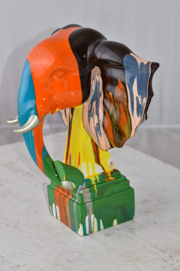 Elephant Ears Modern Looking Multicolored Resin Statue Size: 11" x 7" x 11"H - Image 5